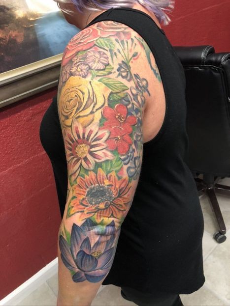 Color Floral Sleeve | James | Twisted Tattoo 