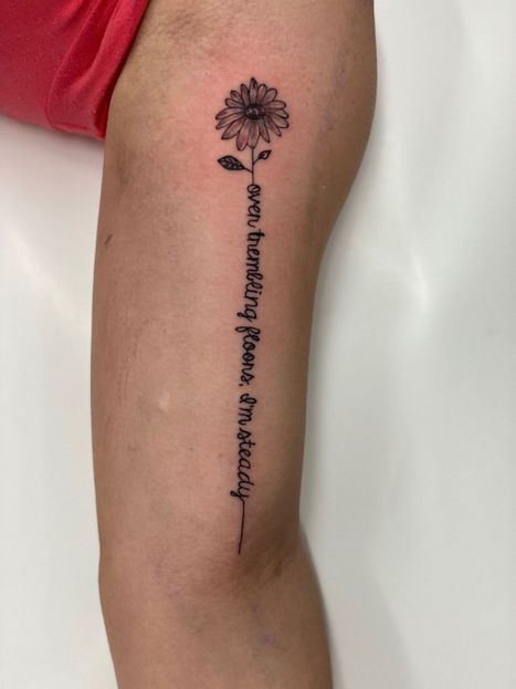 Flower and Lettering Tattoo | Denise | Twisted Tattoo