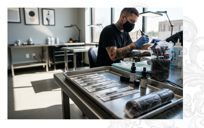 Clean tattoo studio interior