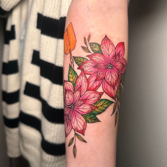 color flower half sleeve by Mauricio