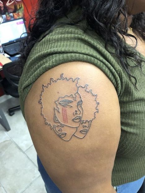 Face Outline Tattoo | Denise | Twisted Tattoo