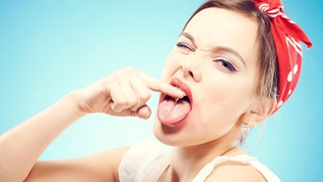 women with tongue piercing