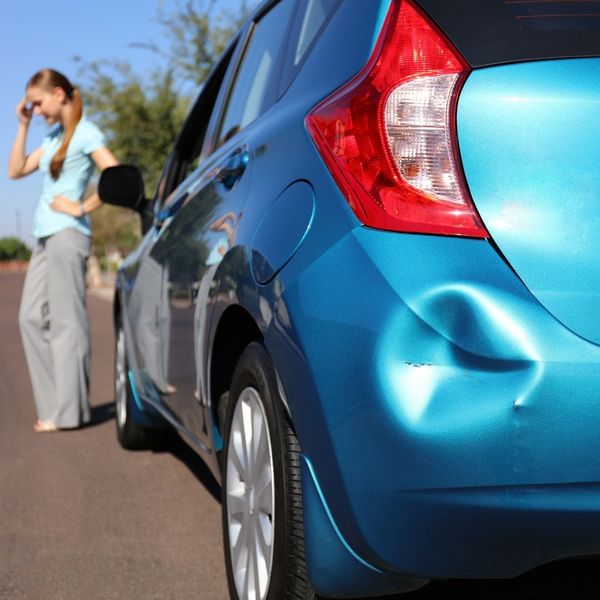 dent on a car's bumper