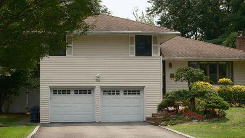 home with a dual garage setup