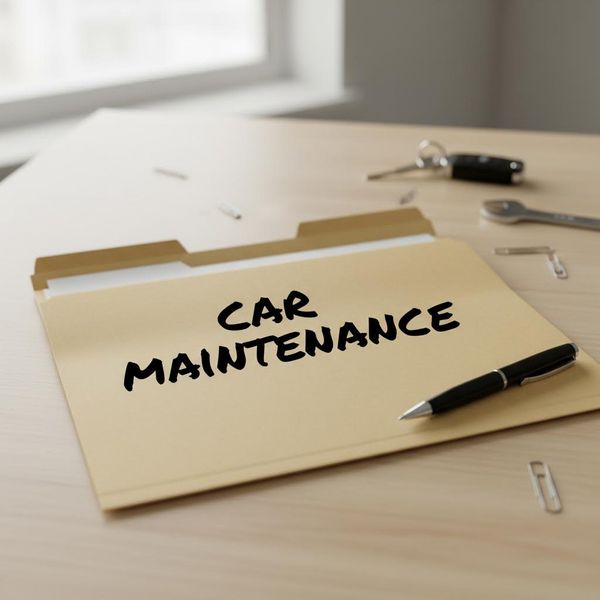 folder that says car maintenance