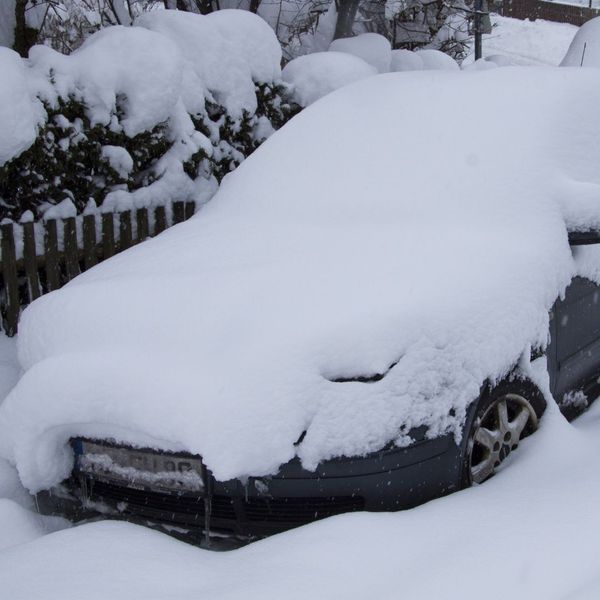 snow on a car