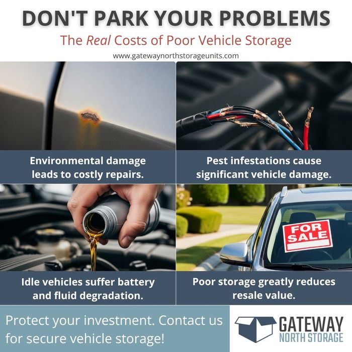 infographic that lists the financial issues associated with poor vehicle storage infographic that lists the financial issues associated with poor vehicle storage