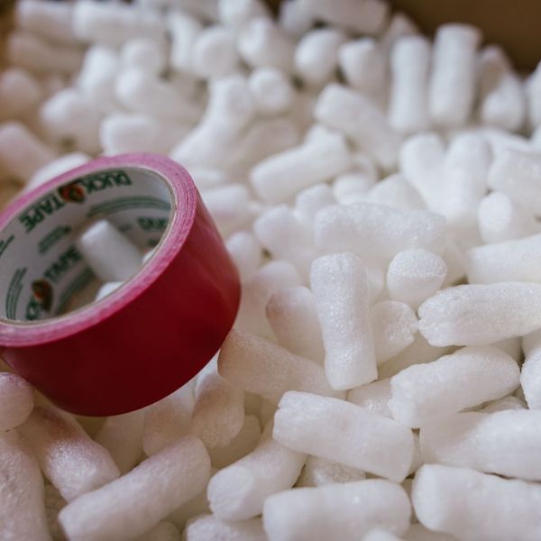 packing peanuts and tape