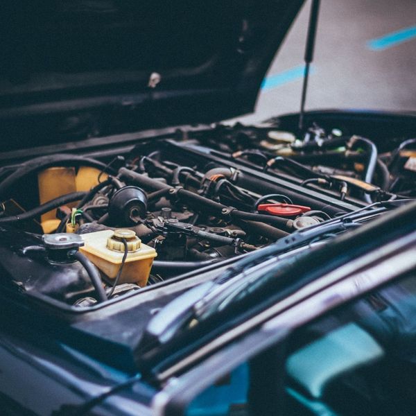 under the hood of a car under the hood of a car
