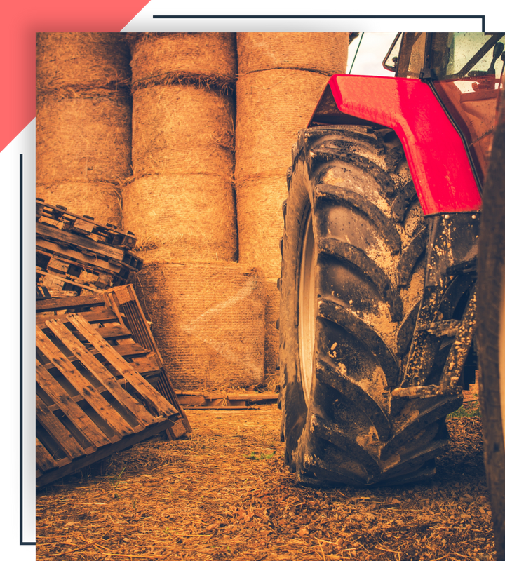 tractor and hay