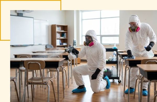COVID-19 sanitization of a classroom